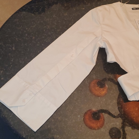 Zara Cutout Wrap Around Crop Top White Medium - Picture 2 of 8